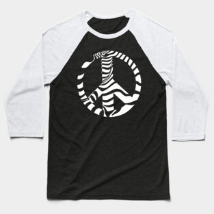 Peace Symbol with Striking Op Art Patterns Baseball T-Shirt