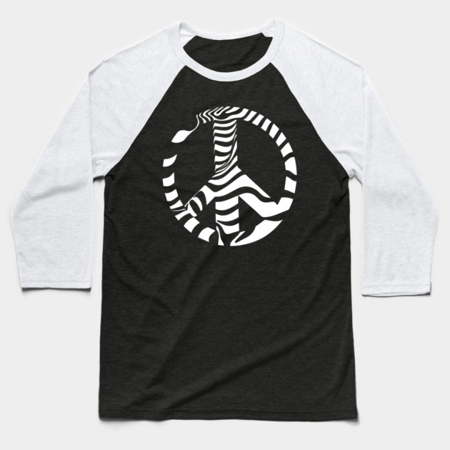 Peace Symbol with Striking Op Art Patterns Baseball T-Shirt by TuncGK