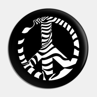 Peace Symbol with Striking Op Art Patterns Pin