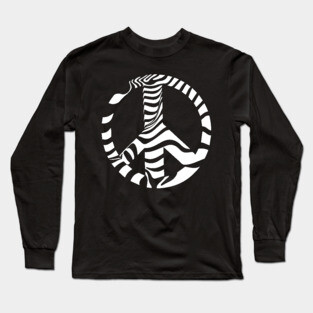 Peace Symbol with Striking Op Art Patterns Long Sleeve T-Shirt