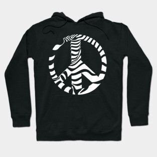 Peace Symbol with Striking Op Art Patterns Hoodie