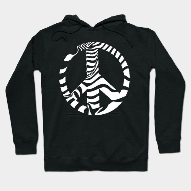 Peace Symbol with Striking Op Art Patterns Hoodie by TuncGK