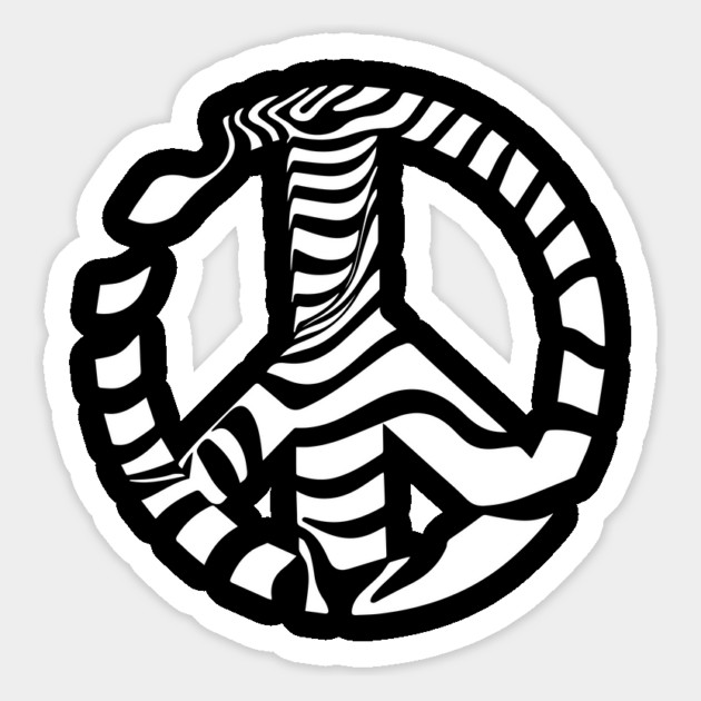 Peace Symbol with Striking Op Art Patterns Magnet by TuncGK
