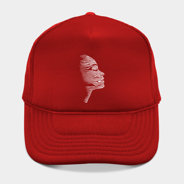 Elegant Female Silhouette Op Art with Flowing Lines by TuncGK