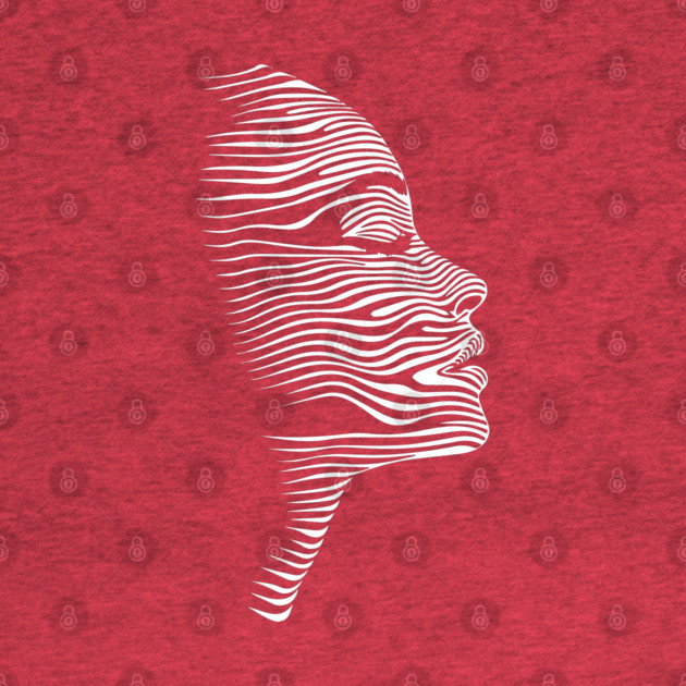 Elegant Female Silhouette Op Art with Flowing Lines by TuncGK