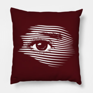 Mesmerizing Eye in Abstract Op Art Geometry Pillow