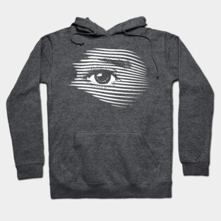 Mesmerizing Eye in Abstract Op Art Geometry Hoodie