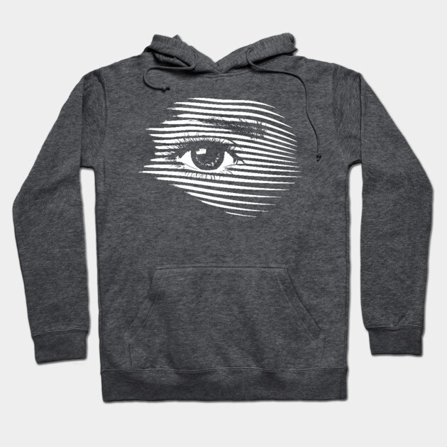 Mesmerizing Eye in Abstract Op Art Geometry Hoodie by TuncGK