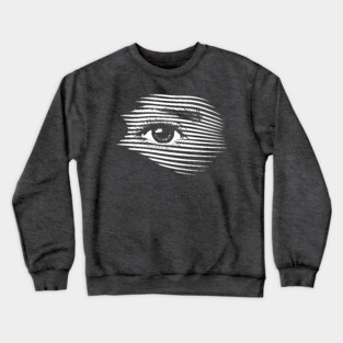 Mesmerizing Eye in Abstract Op Art Geometry Crewneck Sweatshirt