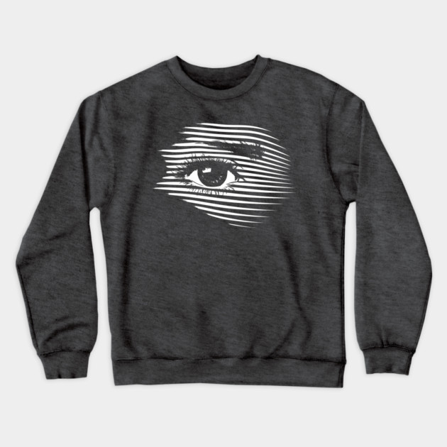 Mesmerizing Eye in Abstract Op Art Geometry Crewneck Sweatshirt by TuncGK