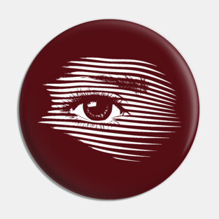 Mesmerizing Eye in Abstract Op Art Geometry Pin