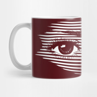 Mesmerizing Eye in Abstract Op Art Geometry Mug