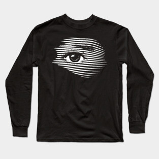 Mesmerizing Eye in Abstract Op Art Geometry Long Sleeve T-Shirt