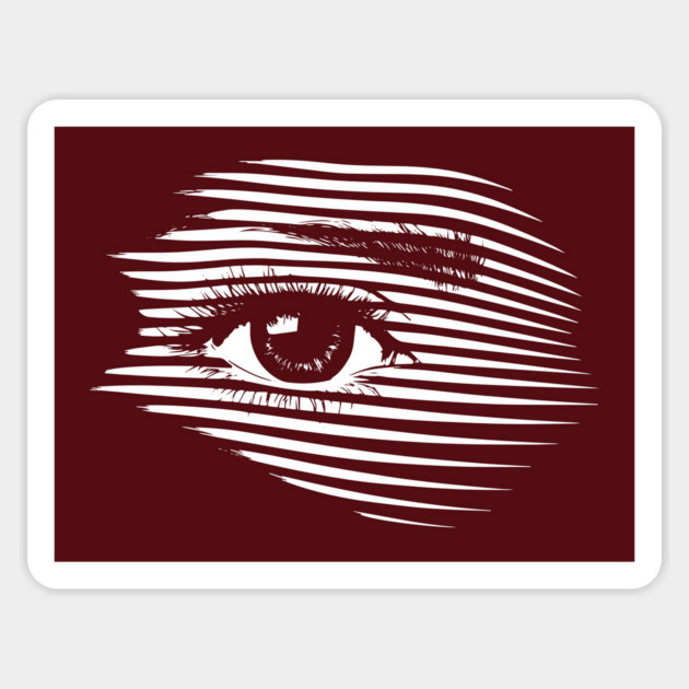 Mesmerizing Eye in Abstract Op Art Geometry Magnet by TuncGK