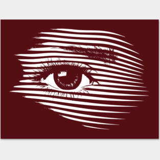 Mesmerizing Eye in Abstract Op Art Geometry Posters and Art