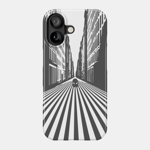 Endless Perspective Geometric Cityscape Op Art Design Phone Case by TuncGK