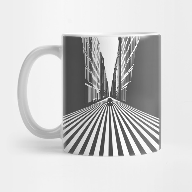 Endless Perspective Geometric Cityscape Op Art Design by TuncGK
