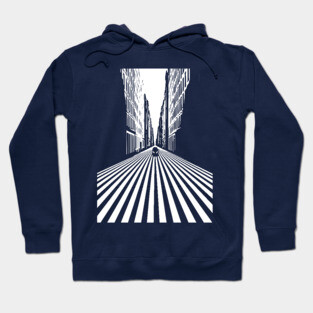Endless Perspective Geometric Cityscape Op Art Design Hoodie