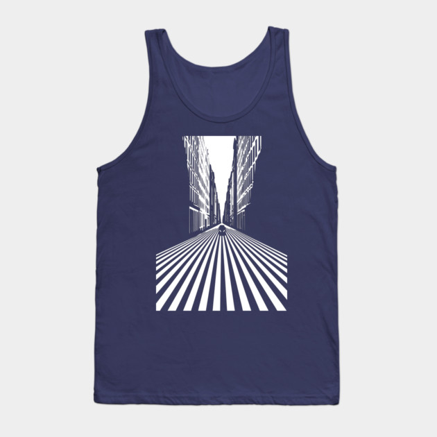 Endless Perspective Geometric Cityscape Op Art Design Tank Top by TuncGK