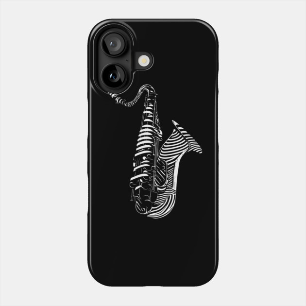 Abstract Saxophone Op Art Design for Music Enthusiasts Phone Case by TuncGK