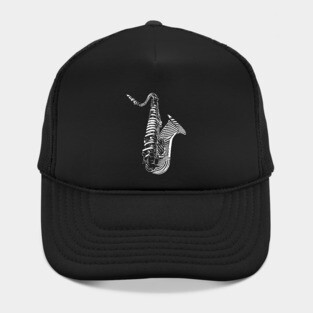 Abstract Saxophone Op Art Design for Music Enthusiasts Hat
