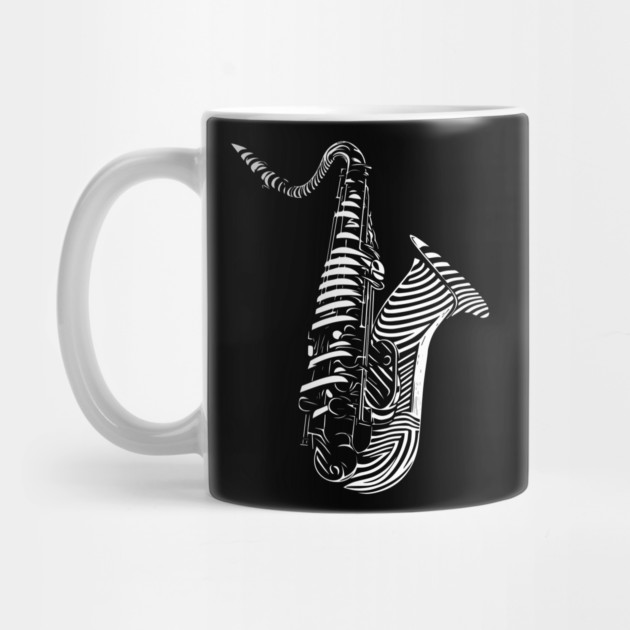 Abstract Saxophone Op Art Design for Music Enthusiasts by TuncGK