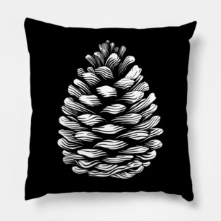 Geometric Pinecone Op Art Inspired by Nature Pillow