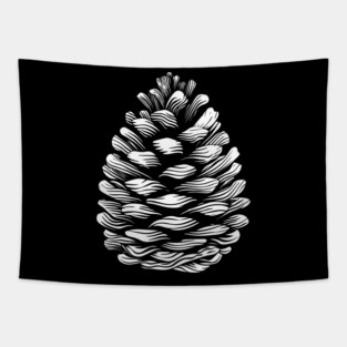 Geometric Pinecone Op Art Inspired by Nature Tapestry