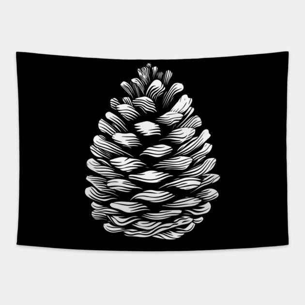 Geometric Pinecone Op Art Inspired by Nature Tapestry by TuncGK