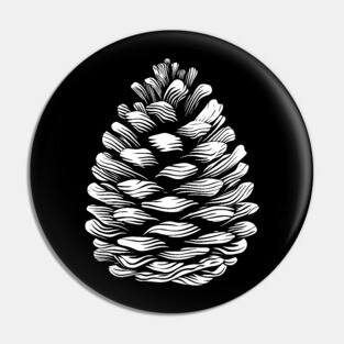 Geometric Pinecone Op Art Inspired by Nature Pin