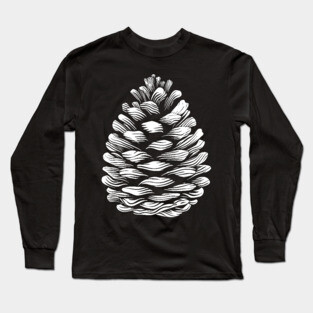 Geometric Pinecone Op Art Inspired by Nature Long Sleeve T-Shirt