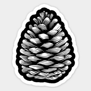 Geometric Pinecone Op Art Inspired by Nature Magnet