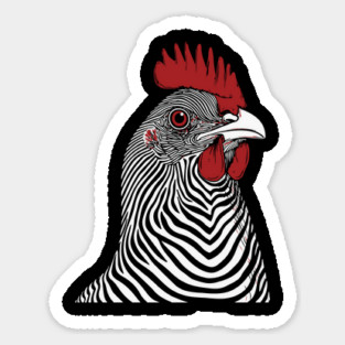 Striking Rooster Op Art Design in Bold Colors Magnet