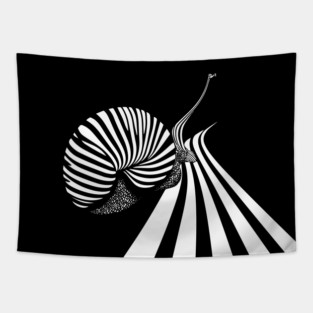 Snail Crossing the Road - Modern Art Tapestry