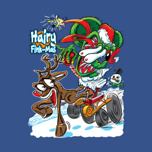 Santa Fink on a 4wd Sleigh Rudolf the Red Nosed Reindeer T-Shirt