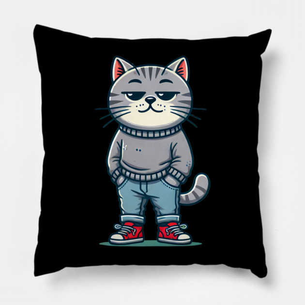 Funny Chilled Cat, Love Cats Pillow by logiamerch