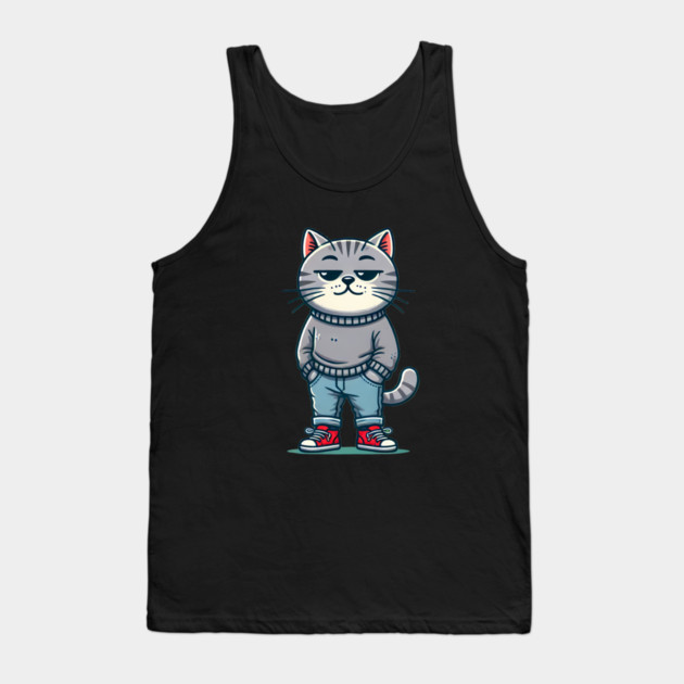 Funny Chilled Cat, Love Cats Tank Top by logiamerch