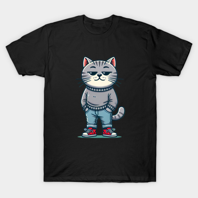Funny Chilled Cat, Love Cats T-Shirt by logiamerch