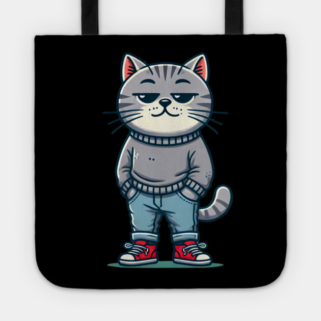 Funny Chilled Cat, Love Cats Tote by logiamerch