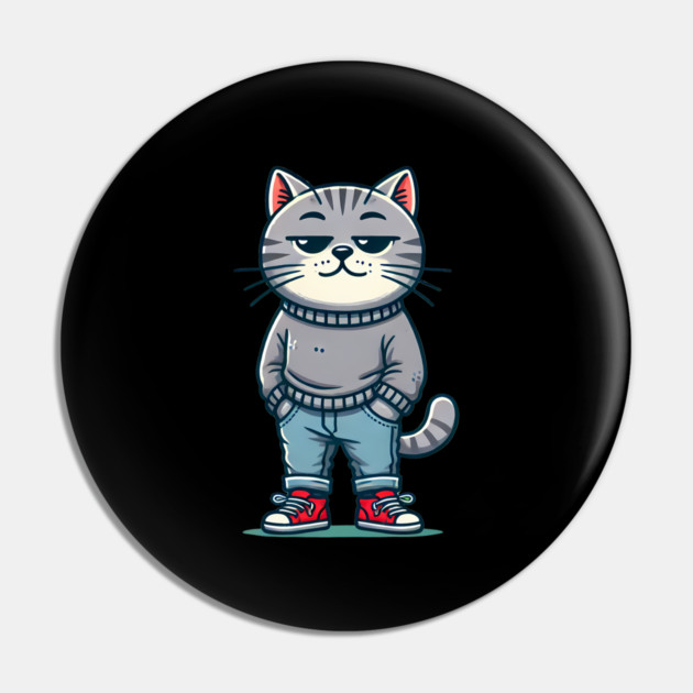 Funny Chilled Cat, Love Cats Pin by logiamerch
