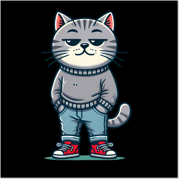 Funny Chilled Cat, Love Cats Wall Art by logiamerch