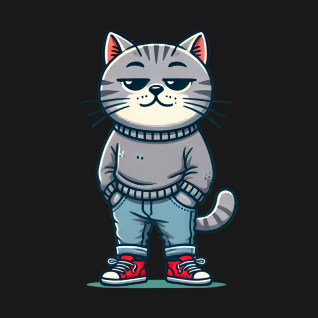 Funny Chilled Cat, Love Cats by logiamerch