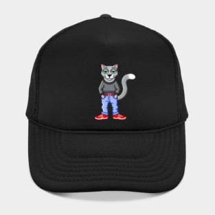 Funny Chilled Gray Cat, Love Cats Hat