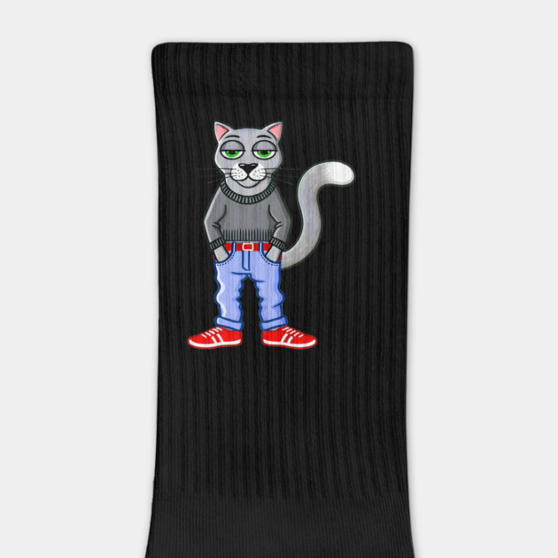 Funny Chilled Gray Cat, Love Cats by logiamerch