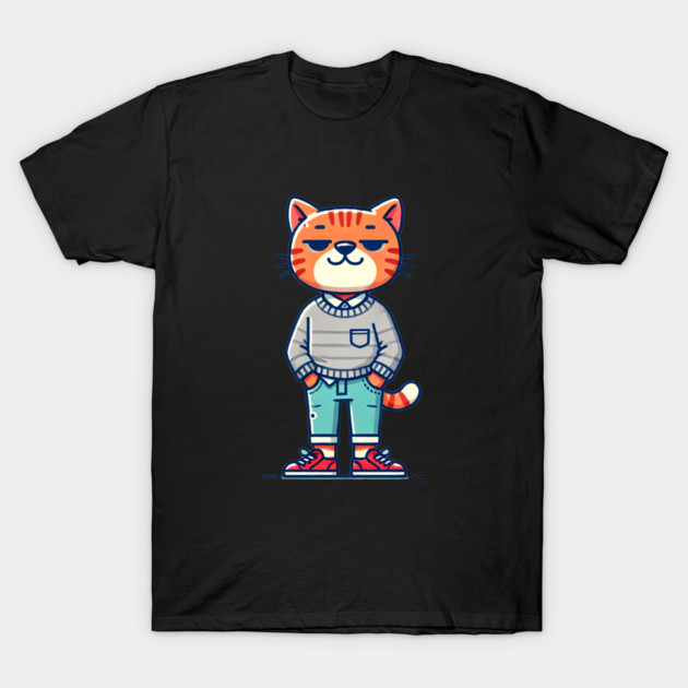 Funny Chilled Orange Cat, Love Cats T-Shirt by logiamerch