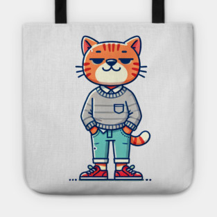 Funny Chilled Orange Cat, Love Cats Tote