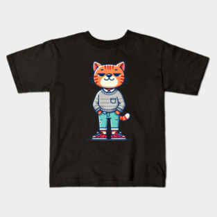 Funny Chilled Orange Cat, Love Cats Kids T-Shirt