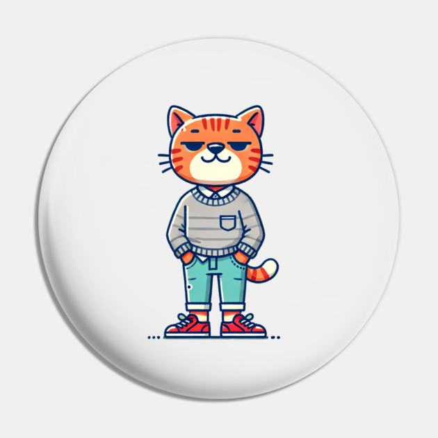 Funny Chilled Orange Cat, Love Cats Pin by logiamerch