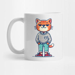 Funny Chilled Orange Cat, Love Cats Mug