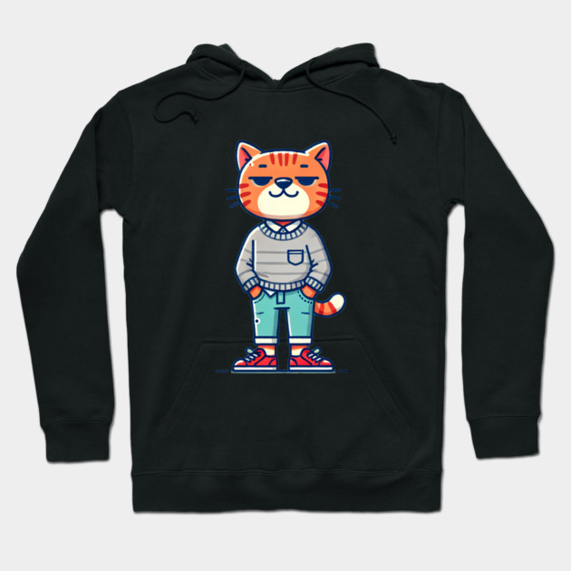 Funny Chilled Orange Cat, Love Cats Hoodie by logiamerch